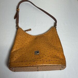 Dooney & Bourke Mustard Ostrich Shoulder Bag
